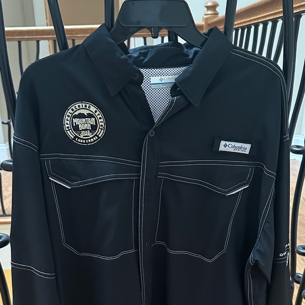 Columbia Black Size Large PFG long sleeve Luke Combs Appalachian State shirt